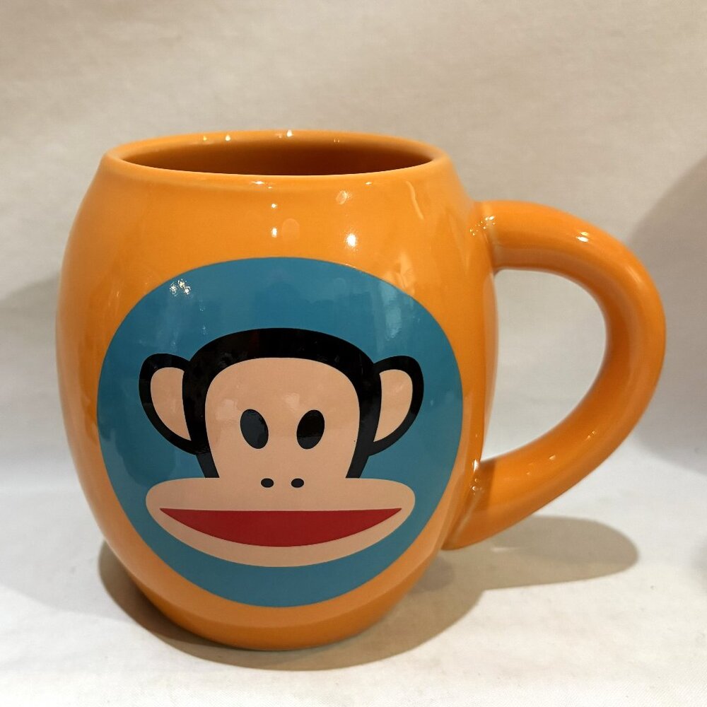Paul Frank Julius Monkey Orange Barrel Shaped Ceramic Mug 18 oz 2014
